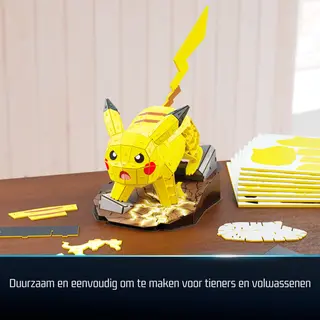 Spin Master 4D Build , Pokémon Pikachu, 3D-modelset, Pokémon-verzamelobjecten, Kanto-starterverzameling, bureaudecoratie, bouwspeelgoed, 3D-puzzels, 201 stukjes