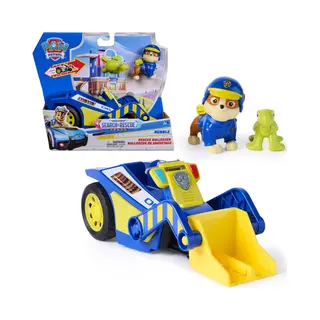 Spin Master Paw Patrol - Opsporing en Redding - Rubble - Reddingsrecyclevoertuig met 2 figuren & terugtrekfunctie - Speelgoedvoertuigen