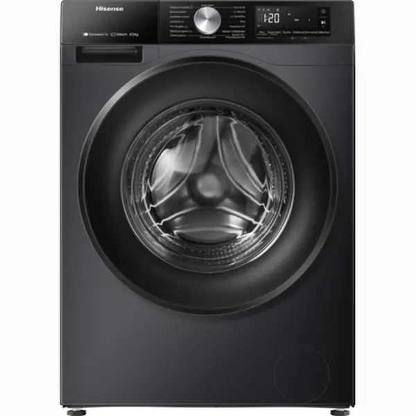 Hisense WD3S8043BB3 Was-droogcombinatie Vrijstaand Voorlader Zwart thumbnail