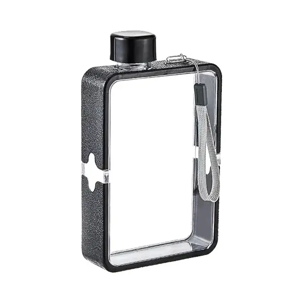 Platte Waterfles - 380ml - Plastic Heupfles - Bpa-vrij - A5 Formaat - Zakflacon - Heupflacon - Messenger Bottle - Veldfles - The Easy Fill - Voor thumbnail