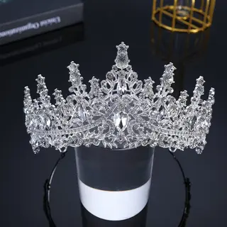 Zilveren Tiara Diadeem Haarsieraad -Elegant En Duurzaam - Geschikt Voor Verschillende Gelegenheden