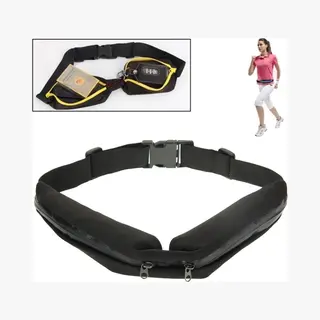 Outdoor Waterdichte Elastische Heuptas Met Twee Zakken (zwart)