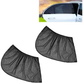 Zonnescherm - Auto Achterruit - Raamscherm - 2 Stuks - Doorschijnend - Zwart