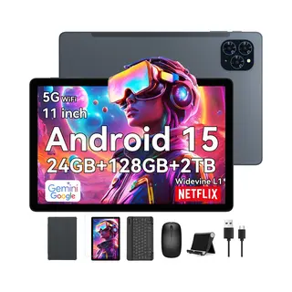 Tabwee Tablet T90 - 24GB Ram - 128GB Rom - 8000 MAh - 11 Inch - Met Toetsenbord(Qwerty) - Hoes - Stylus - Muis - Gemini Ai - Bluetooth 5.0 - Android