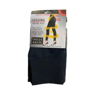 Legging Dames - Hoge Taille - Warme Thermo Legging - Zwart - Maat 36 - 40