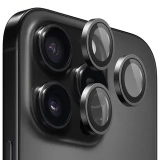 BlueO - Originele Lensbescherming Met Metalen Frame - IPhone 16 Pro / IPhone 16 Pro Max - Titanium Zwart (Apple IPhone 16 Pro, Apple IPhone 16 Pro