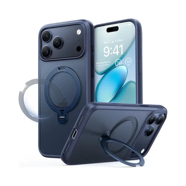 Torras Ostand Spin Series Iphone 17 (Apple IPhone 17 Pro), Smartphone Hülle, Blau thumbnail