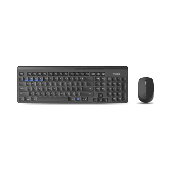 Rapoo 8100M toetsenbord Inclusief muis Universeel Rf-draadloos + Bluetooth Zwart thumbnail