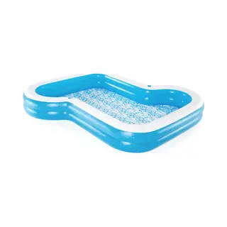 Bestway 54321 Aufstellpool Aufblasbarer Pool Rechteckig 1207 l Blau, Weiß