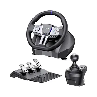 Pxn Gaming-lenkrad – 270°/900°-drehung, 3-pedal-set, 6+1-gang-schaltung, Dual-motor-vibration, Rgb-anzeigen, Multiplattform-unterstützung, Modell