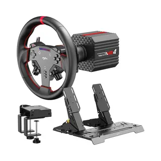Pxn VD4 Bundel - Direct Drive Racing Stuur - 4 Nm - W As Stuurwiel - Pd Hm 2-Pedaalset - 400° Rotatie - Pc Windows - Zwart