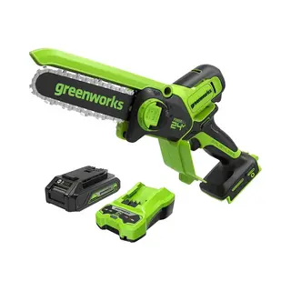 Greenworks 24 Volt Mini Accu Kettingzaag Met Accu En Lader G24MCS10K2