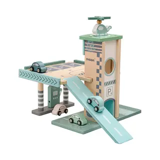 Playwood Houten Parkeergarage & Tankstation - Met Lift, Helikopterplatform - 2+ Jaar