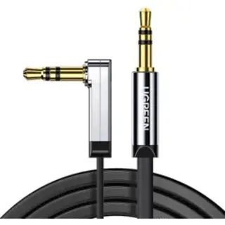 3m Winkelstecker Aux Kabel 3.5 Mm Klinke Eingang Miniklinke Für Lautsprecher Android Handy Tablet Autoadio Pc Anlage Hifi Silber - Ugreen