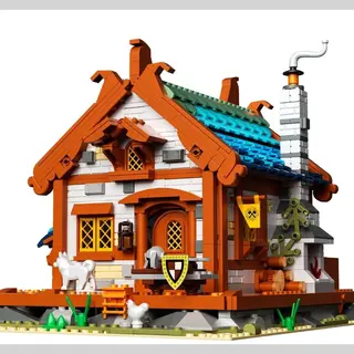 Zhe Gao 613008 Middeleeuwse Wapensmid Bouwset | Classic Creator Modular Building | Expert Architecture Modelbouw | Technisch Educatief Speelgoed Voor