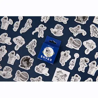 Mo-Card Astronaut Stickers 45 Stickers – Bullet Journal, Planner & Scrapbook Stickers – Sinterklaas & Kerstcadeau – Schoencadeau – Cadeaus Onder €5