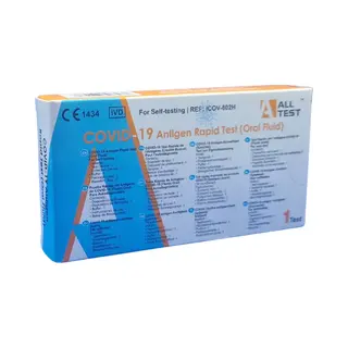 Covid-19 Antigeen Sneltest | Speeksel | Alltest | CE1434 | Testen Zonder Neusswab | Zelftest Op Speeksel - 1 Testkit