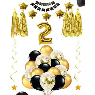 2 Jaar Verjaardag Feest Pakket Versiering Ballonnen Voor Feest 2 Jaar. Ballonnen Slingers Sterren Opblaasbaar Cijfer 2.