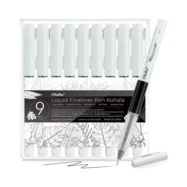 Ohuhu - Kohala Fineliner Drawing Pen Zwart – Set Van 9 thumbnail