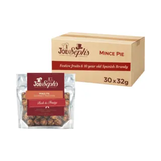 Joe & Seph Mince Pie Popcorn Snack Packs 30 X 32g