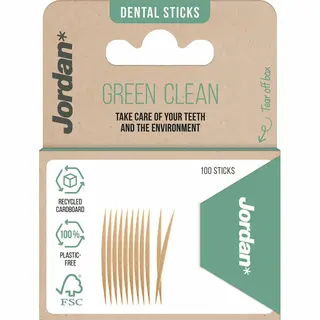 Jordan Tandenstokers Green Clean Dun 100 Stuks