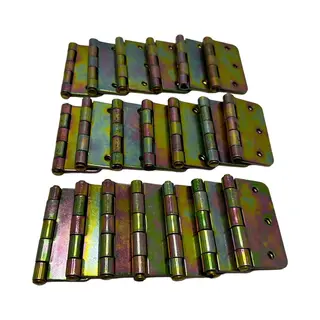 Voordeel Pack 20 Stuks - Rodax - Bladscharnier 74mm X 74mm - Rechte Hoek - Losse Pen - Staal Vermessingd