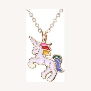 Rhylane Ketting Met Eenhoorn Hanger Voor Kinderen / Meisje – 40 + 7 Cm Verstelbaar - Goudkleurig – Cadeau Kind Voor Kerst Of Sinterklaas Incl.