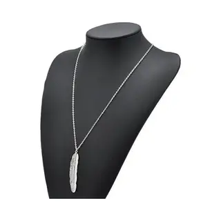 Rhylane Lange Ketting - Veer - 60cm - Zilverkleurig