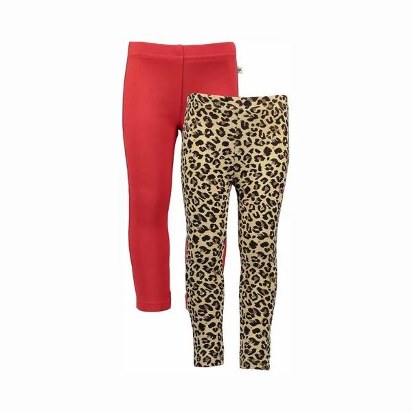 Blue Seven 2 Pack Bio Basic All Season Legging Panter En Rood - Maat 104 thumbnail