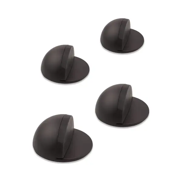 Deurklink24 Deurstoppers - Zelfklevend - 4 Stuks - Zwart - Diameter 4, 5cm - Hoogte 2, 5cm thumbnail