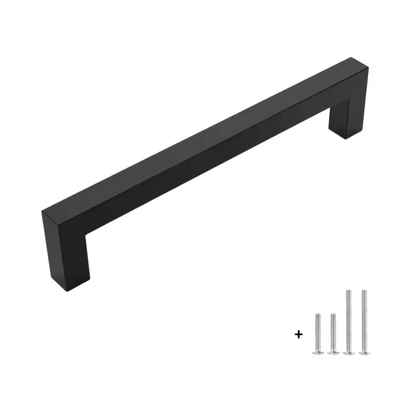 Hoexs Handgreep Zwart - 20.4cm - Handgrepen Metaal - Inclusief Bevestigingsbouten - Keukengreep Handvat thumbnail