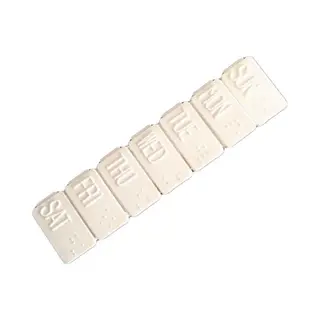 Pillendoos Voor 7 Dagen Met Dagindeling - Pillendoosje Voor 1 Week - Wit - Medicijndoosje Met Braille Aanduiding - Medicijnbox Met Dagaanduiding