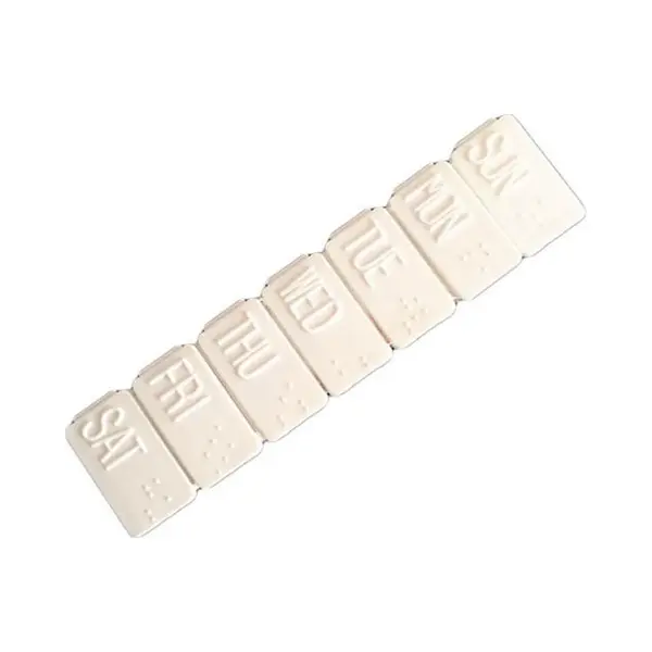 Pillendoos Voor 7 Dagen Met Dagindeling - Pillendoosje Voor 1 Week - Wit - Medicijndoosje Met Braille Aanduiding - Medicijnbox Met Dagaanduiding thumbnail