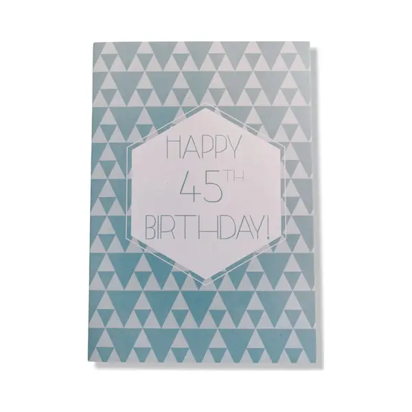 Cards & Crafts Hoera 45 Jaar! Luxe Verjaardagskaart - 12x17cm - Gevouwen Wenskaart Inclusief Envelop - Leeftijdkaart thumbnail