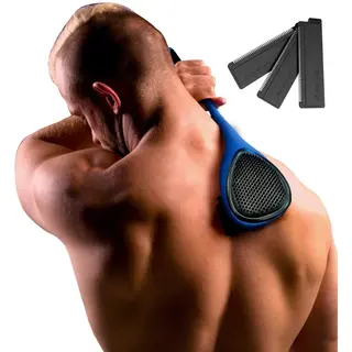 BaKblade Back Shaver Elite Plus – Rug Scheren Mannen - Rug Scheerapparaat Met 3 Scheermesjes En Scrub - Makkelijk Rughaar Verwijderen Met Backblade