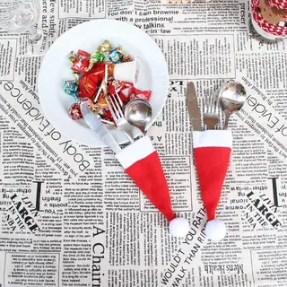 5x Bestekzakjes (mutsjes) | Kerstbestek | Kersttafel