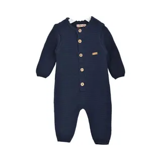 Minora Gebreide Baby Kleding Jongens-Unisex Boxpakje-Kraamcadeau- Babyshower-Newborn Overalls Winter- Marineblauw 6/9 Maanden