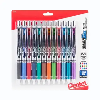 Pentel Energel Rtx Retractable Liquid Gel Pen .7Mm 12/Pkg-Assorted Ink Colors