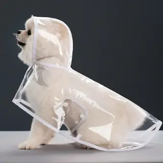 Witte Xl Regenjas Voor Huisdieren, Waterdichte Jas, Draagbare Regenjas Voor Honden, Ademend En Lichtgewicht