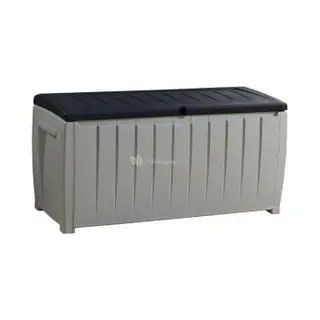 Novel Aufbewahrungsbox - 124x55x62.5cm - 340 Liter Fassungsvermögen - Kunststoff - Schwarz - Geeignet Für 2 Personen Zum Sitzen (max. 220kg) - Keter