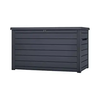 Keter Gartenbox "Ontario" 870L In Holzoptik 147x83x86 Cm Mit Gasdruckfedern, Mit Gasdruckfeder, Uv- Und Witterungebständig, Wasserdicht