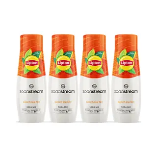 SodaStream Lipton Ice Tea Peach Siropen - Ijsthee Met Perzik Smaak - Goed Voor 36L Bruisende Drank - 4 Stuks - 4x440ml