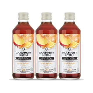 SodaStream Crafted White Peach & Ginger Siropen - Witte Perzik & Gember Smaak - Voor Cocktails En Mocktails - Goed Voor 20 Drankjes - 3 Stuks -