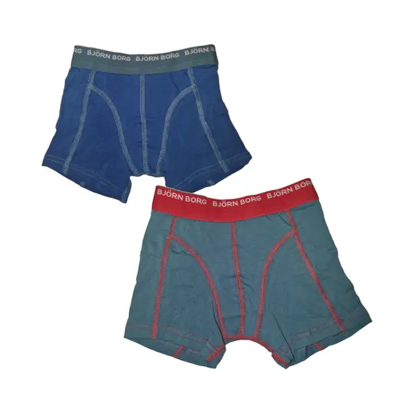 Björn Borg - Jongens - Boxershort Basic 2-Pack - Blauw/Rood - Maat 110-116 thumbnail