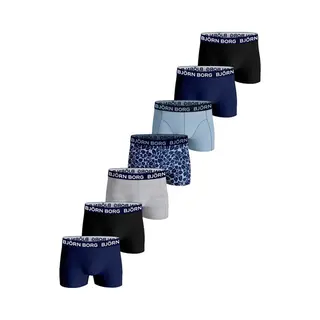Björn Borg Cotton Stretch Jongens Boxershort - 7 Stuks - Grijs/Blauw/Zwart - Jongens Onderbroek - Maat 110-116