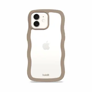 Holdit Wavy Case Geschikt Voor Apple IPhone 12 (Pro) - Mocha Brown / Transparent