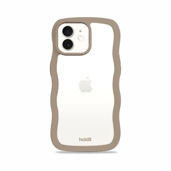 Holdit Wavy Case Geschikt Voor Apple IPhone 12 (Pro) - Mocha Brown / Transparent thumbnail