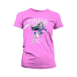 Dc Comics Supergirl Dames Tshirt -S- Metropolis Distressed Roze