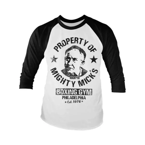 Hybris Rocky Raglan Top -2XL- Mighty Mick's Gym Wit/Zwart thumbnail