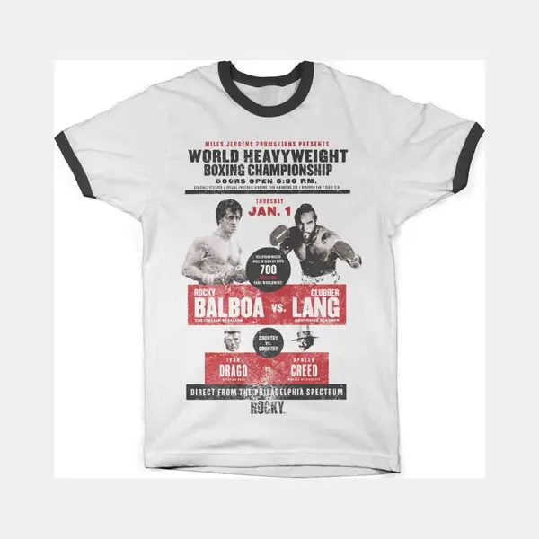 Hybris Rocky Heren Tshirt -Xl- World Heavyweight Poster Wit thumbnail